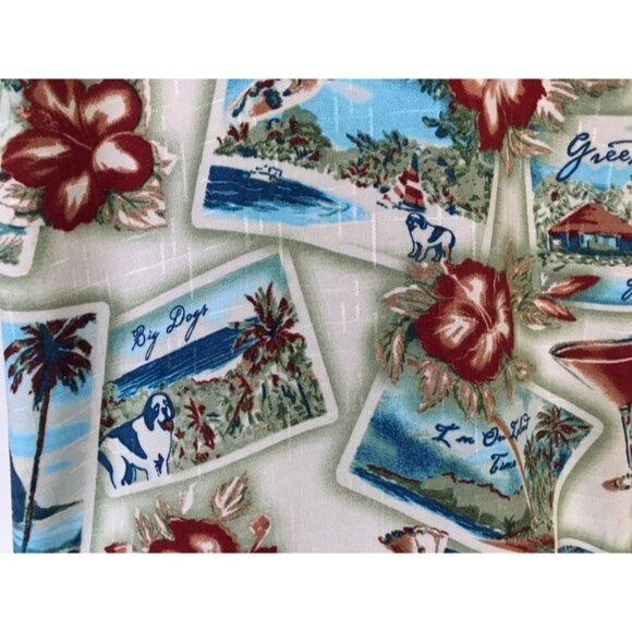NWT BIG DOGS Short Sleeve Hawaiian Shirt Mens Size Small Postcard Floral Martini - Picture 5 of 8